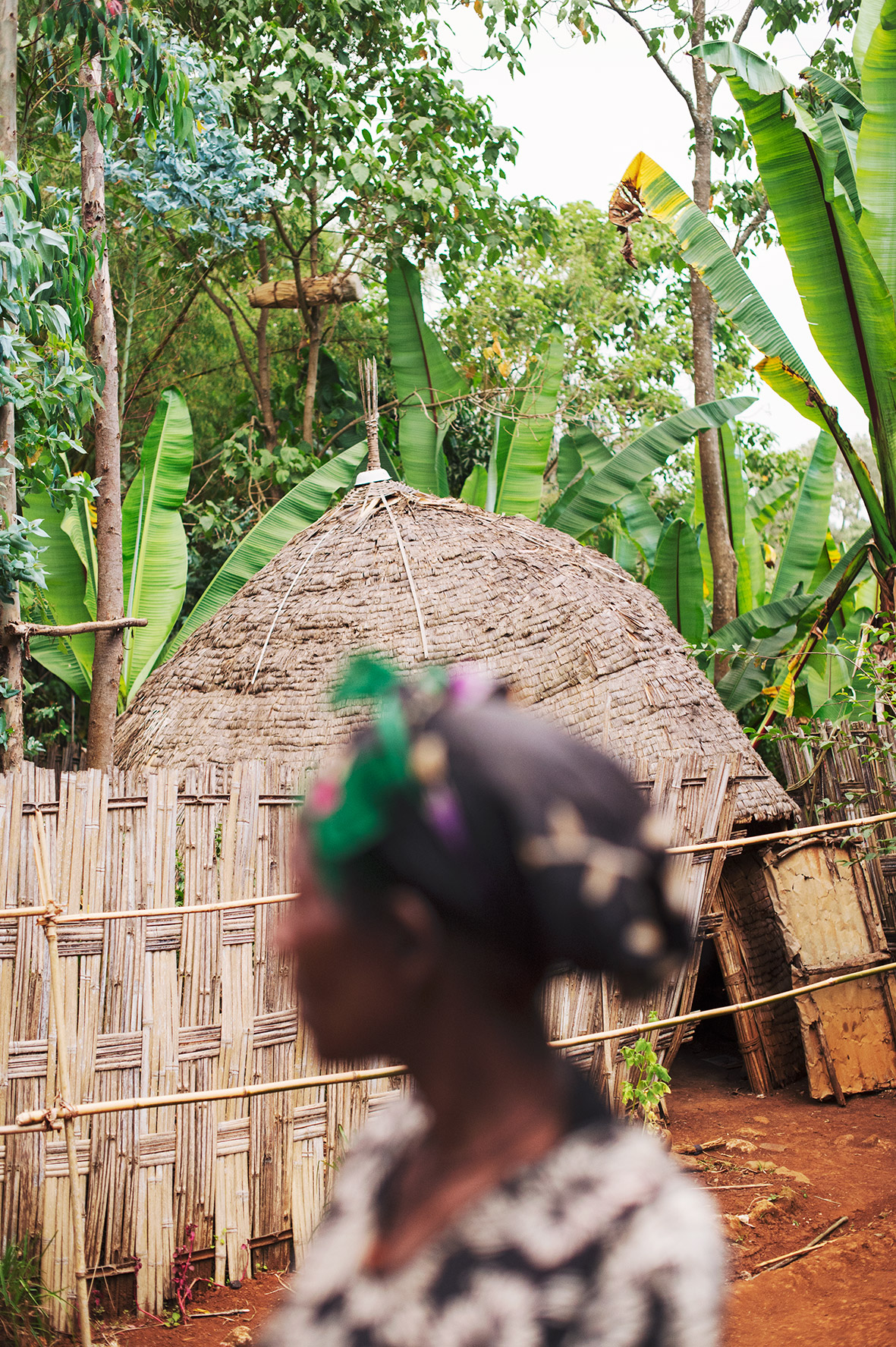 Afrikanische Hütte in Äthiopien, das Bild aus Afrika ist erhältlich im Onlineshop