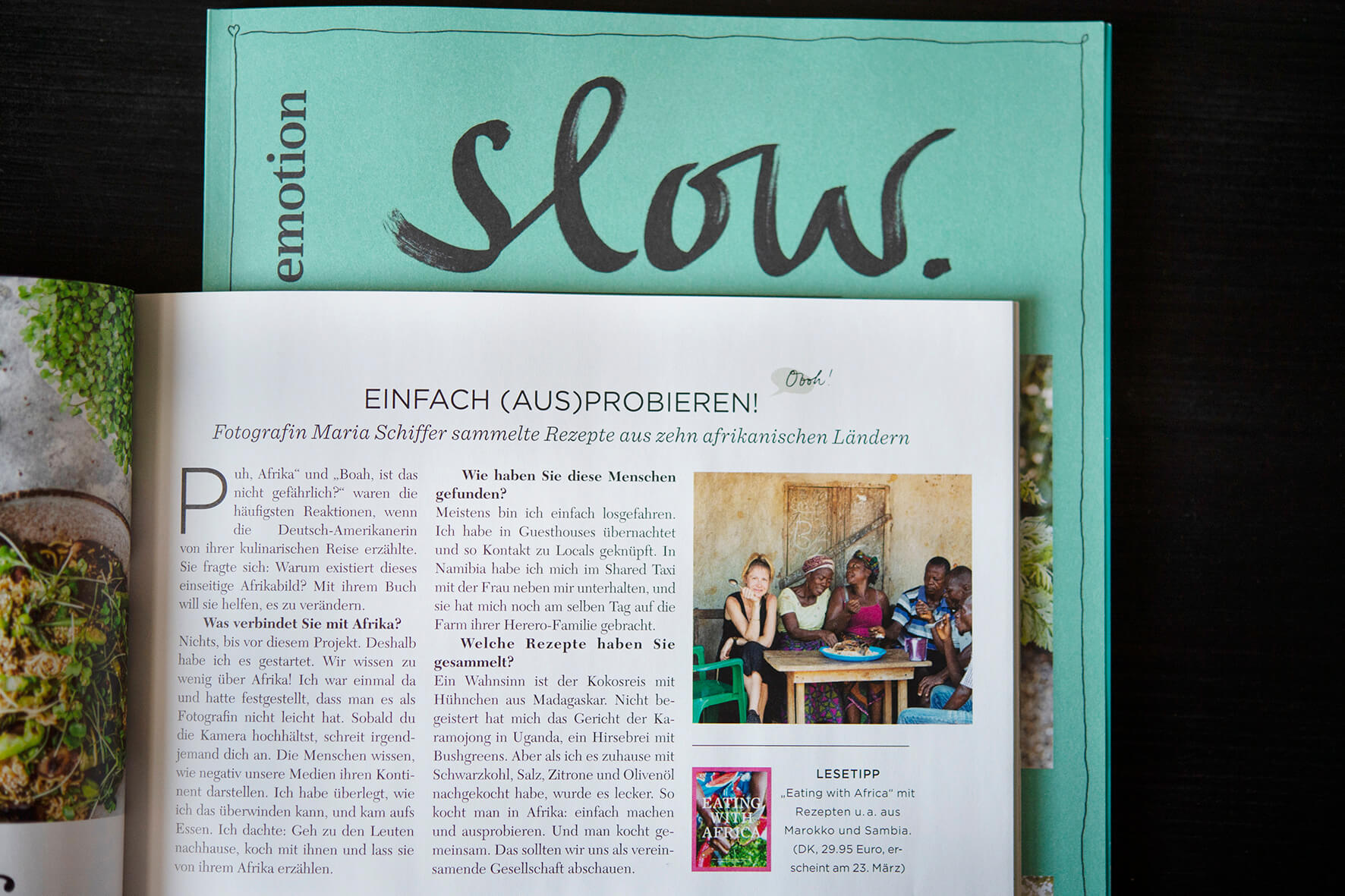 Eating with Africa, Maria Schiffer in Slow Magazin